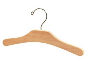 12" Children's Wooden Top Hanger with Chrome Hook