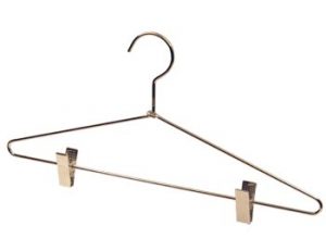 Metal Suit Hanger with Chrome Pant Clips